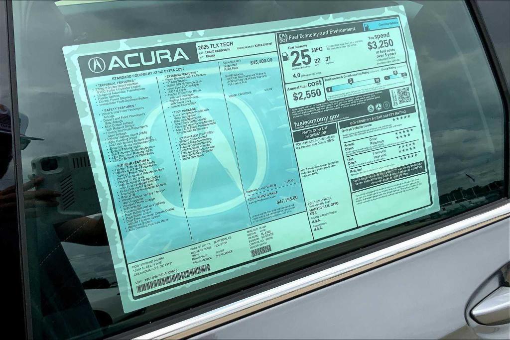 new 2025 Acura TLX car, priced at $46,690