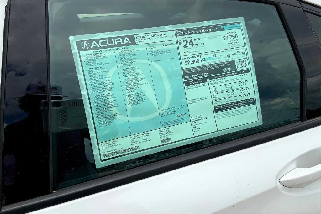 new 2025 Acura TLX car, priced at $53,690