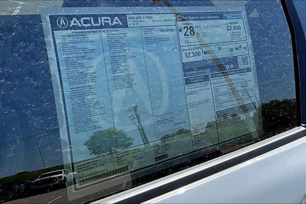 new 2025 Acura ADX car, priced at $41,445