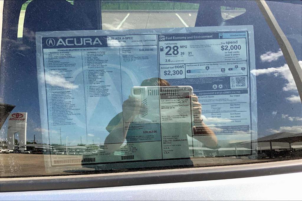 new 2025 Acura ADX car, priced at $40,845
