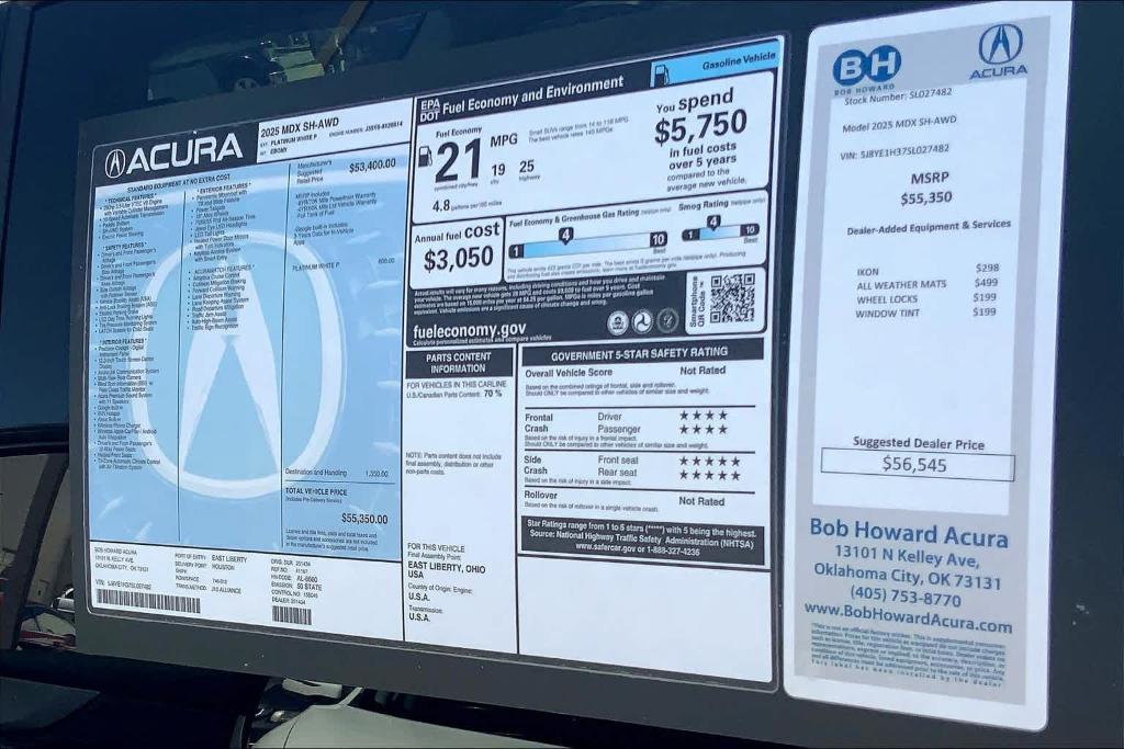 new 2025 Acura MDX car, priced at $56,845