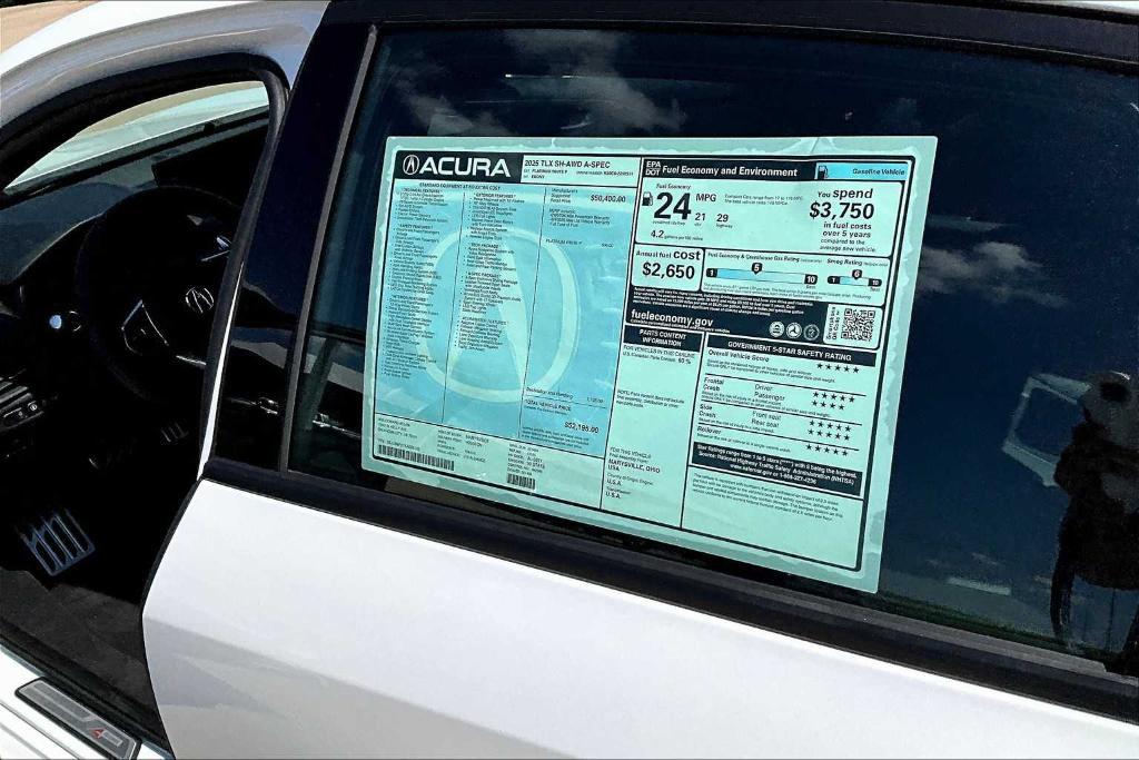new 2025 Acura TLX car, priced at $51,190