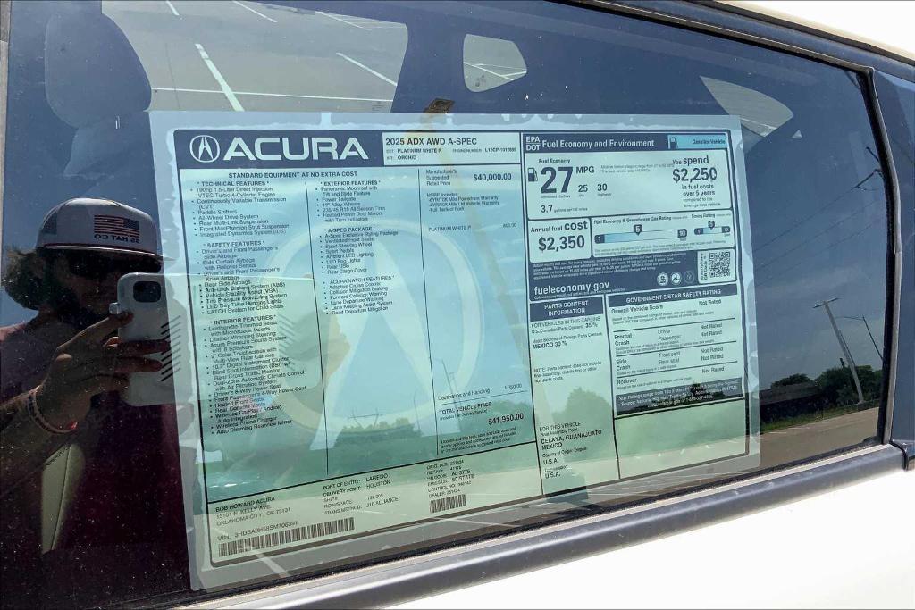 new 2025 Acura ADX car, priced at $43,445