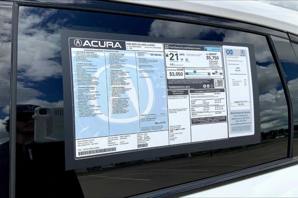 new 2025 Acura MDX car, priced at $65,245