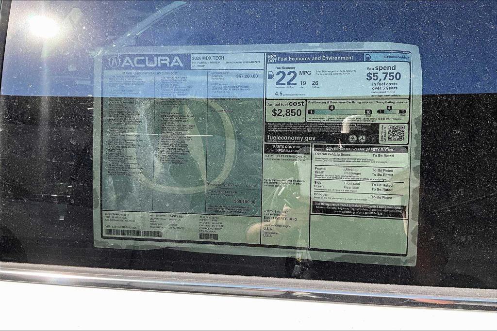 new 2026 Acura MDX car, priced at $59,150