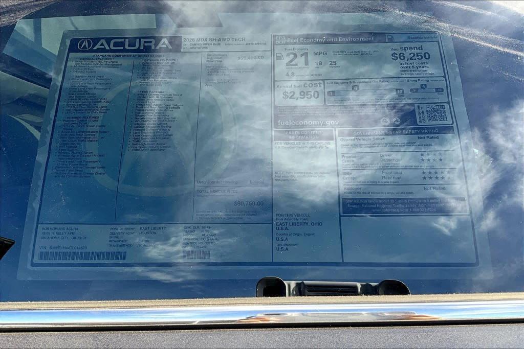 new 2026 Acura MDX car, priced at $60,750