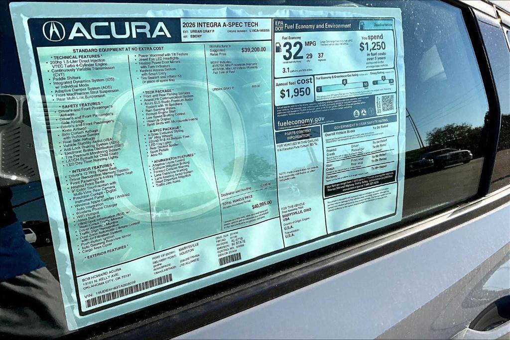 new 2026 Acura Integra car, priced at $40,995