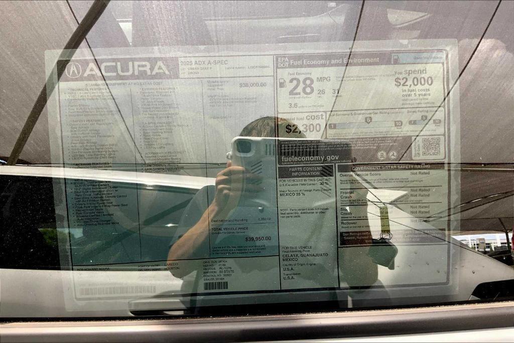 new 2025 Acura ADX car, priced at $39,950