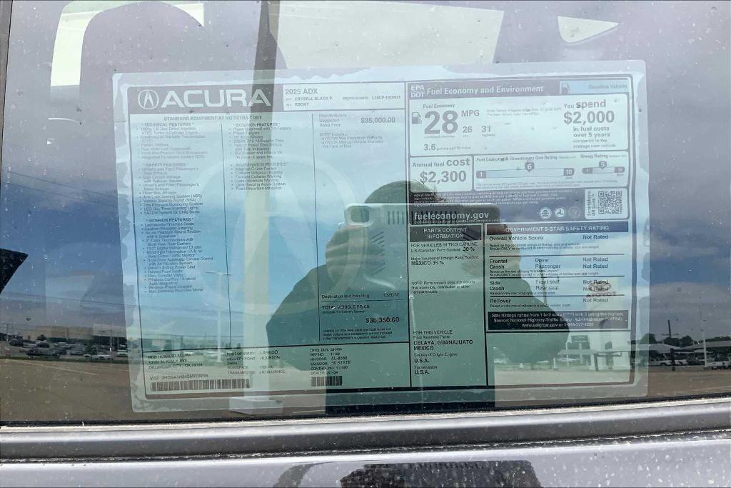 new 2025 Acura ADX car, priced at $37,845