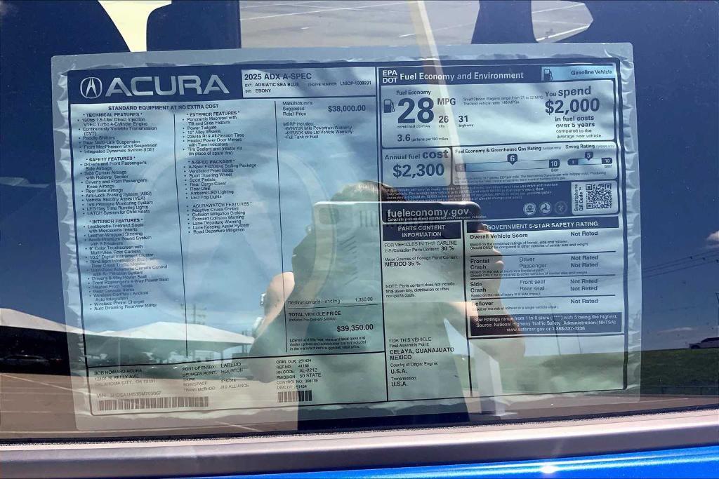 new 2025 Acura ADX car, priced at $40,845