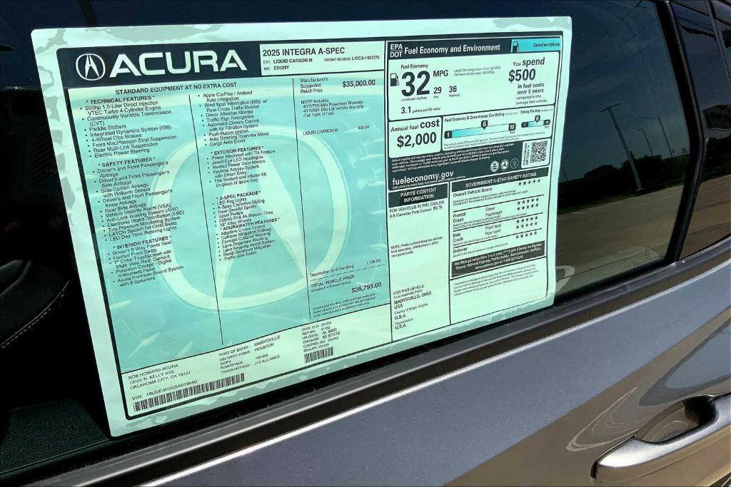 new 2025 Acura Integra car, priced at $35,441
