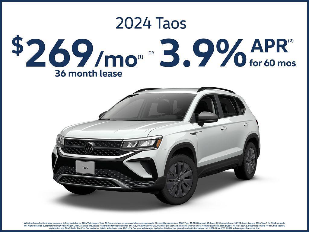 used 2024 Volkswagen Taos car, priced at $20,200