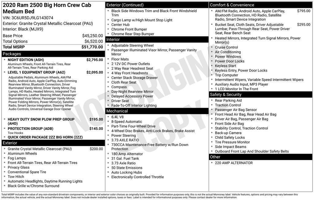 used 2020 Ram 2500 car, priced at $38,995