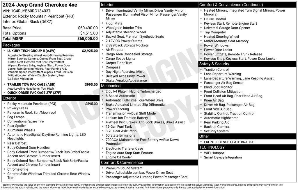 new 2024 Jeep Grand Cherokee 4xe car, priced at $62,617