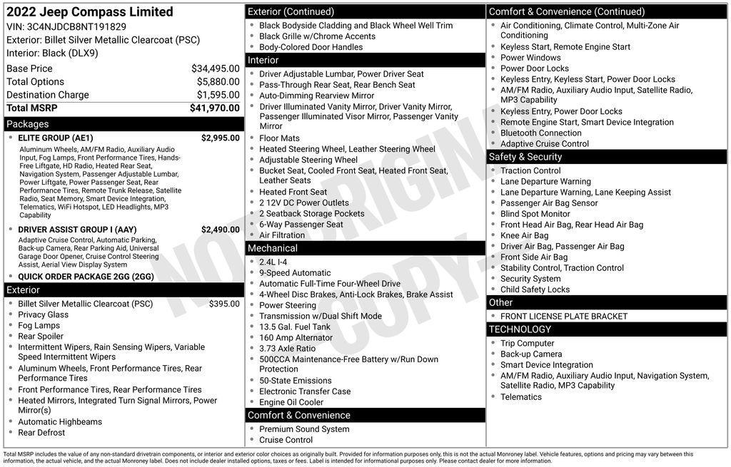 used 2022 Jeep Compass car, priced at $22,995