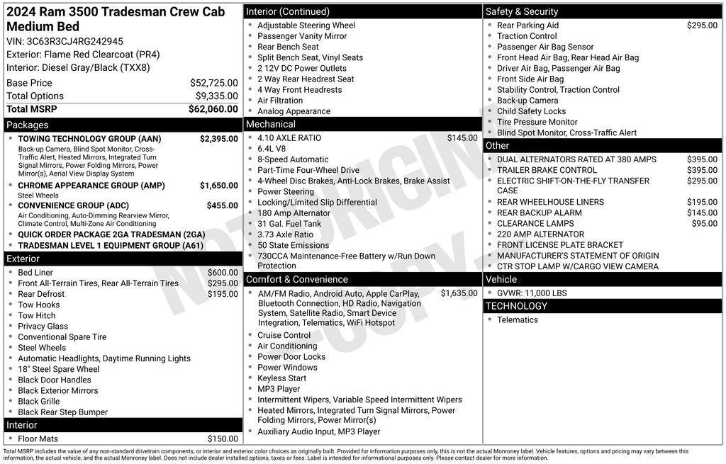 new 2024 Ram 3500 car, priced at $53,959