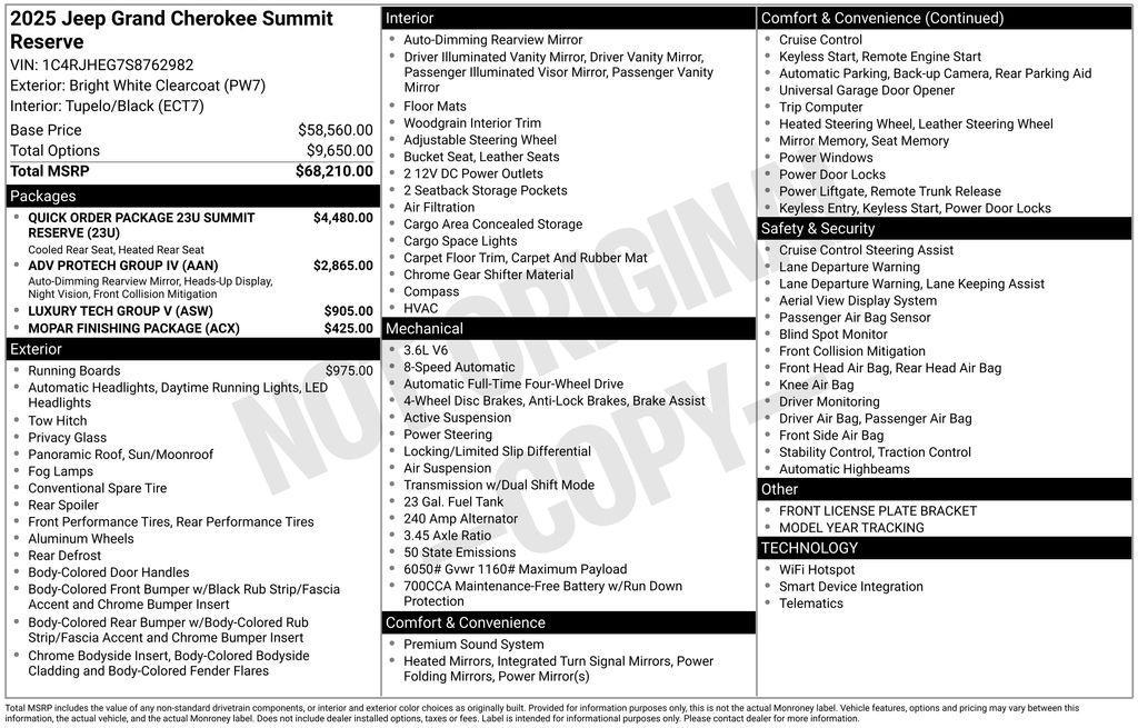 new 2025 Jeep Grand Cherokee car, priced at $66,955