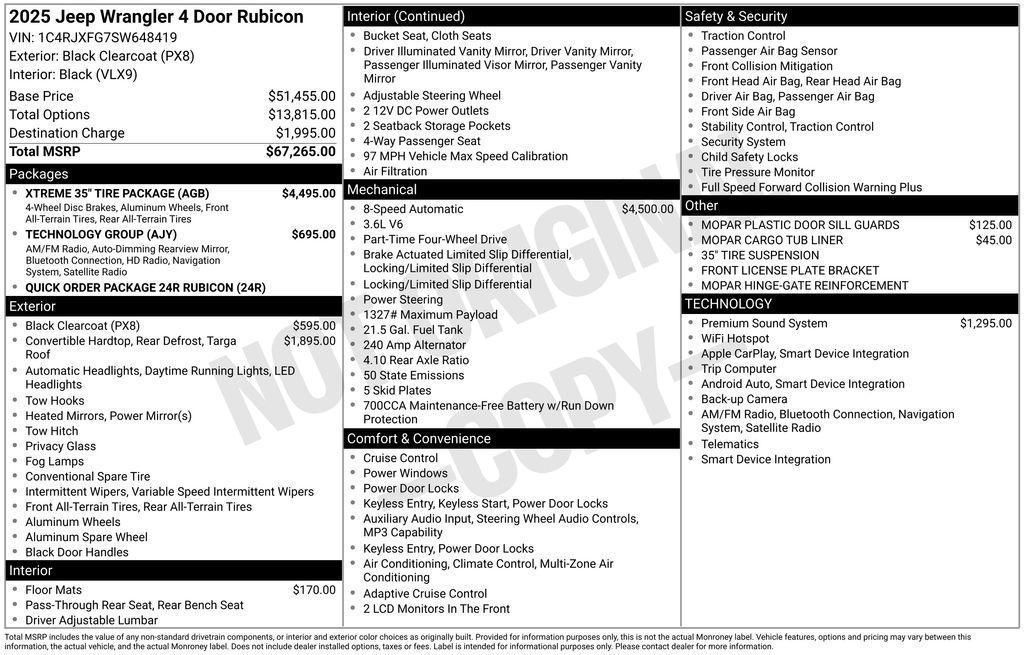 new 2025 Jeep Wrangler car, priced at $61,750