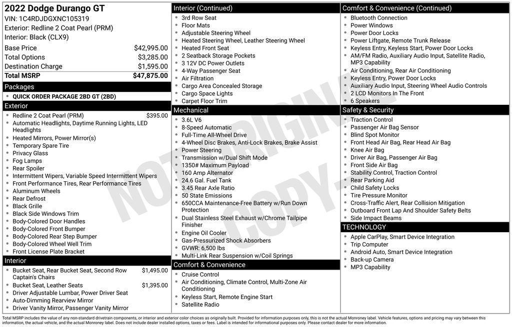 used 2022 Dodge Durango car, priced at $32,495