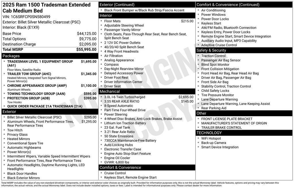new 2025 Ram 1500 car, priced at $51,337