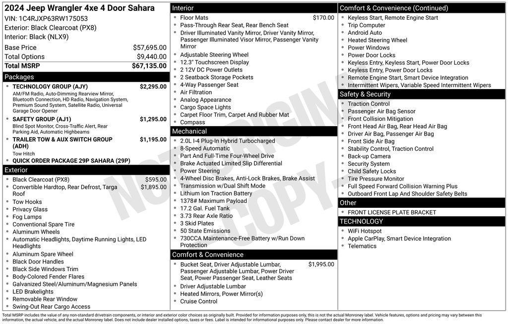 new 2024 Jeep Wrangler 4xe car, priced at $64,273