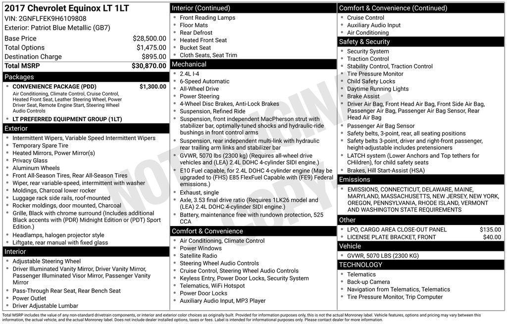 used 2017 Chevrolet Equinox car