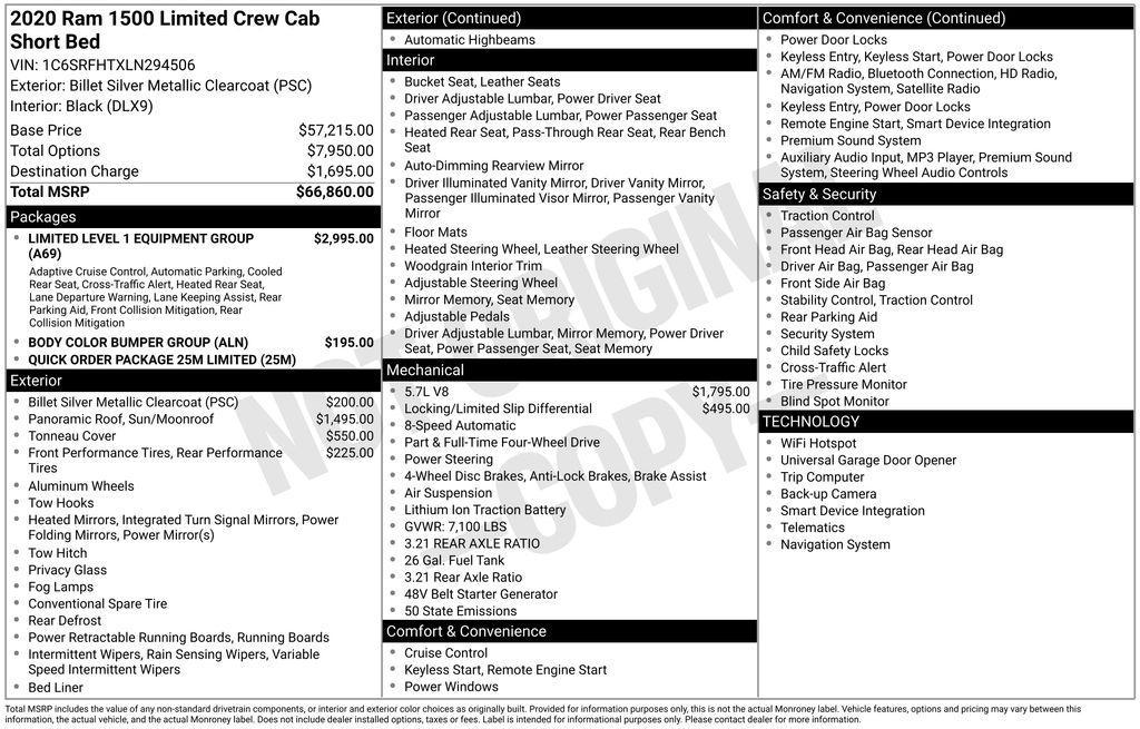 used 2020 Ram 1500 car, priced at $38,995