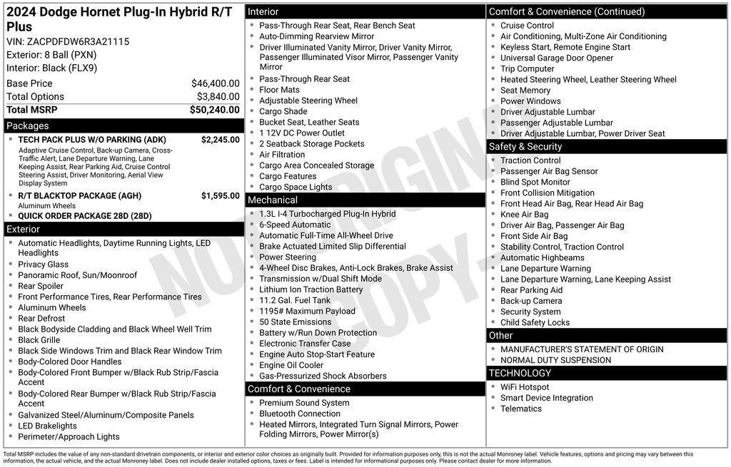 new 2024 Dodge Hornet car, priced at $48,451
