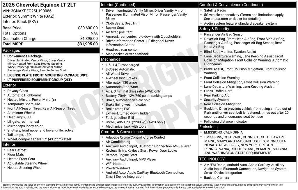used 2025 Chevrolet Equinox car, priced at $29,995