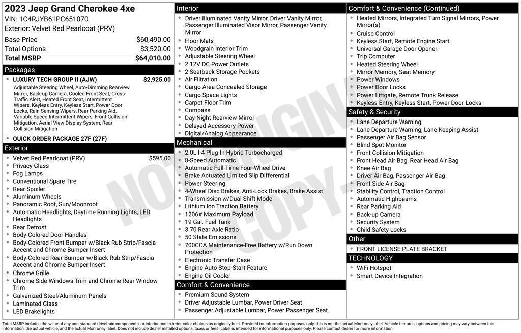 new 2023 Jeep Grand Cherokee 4xe car, priced at $52,163