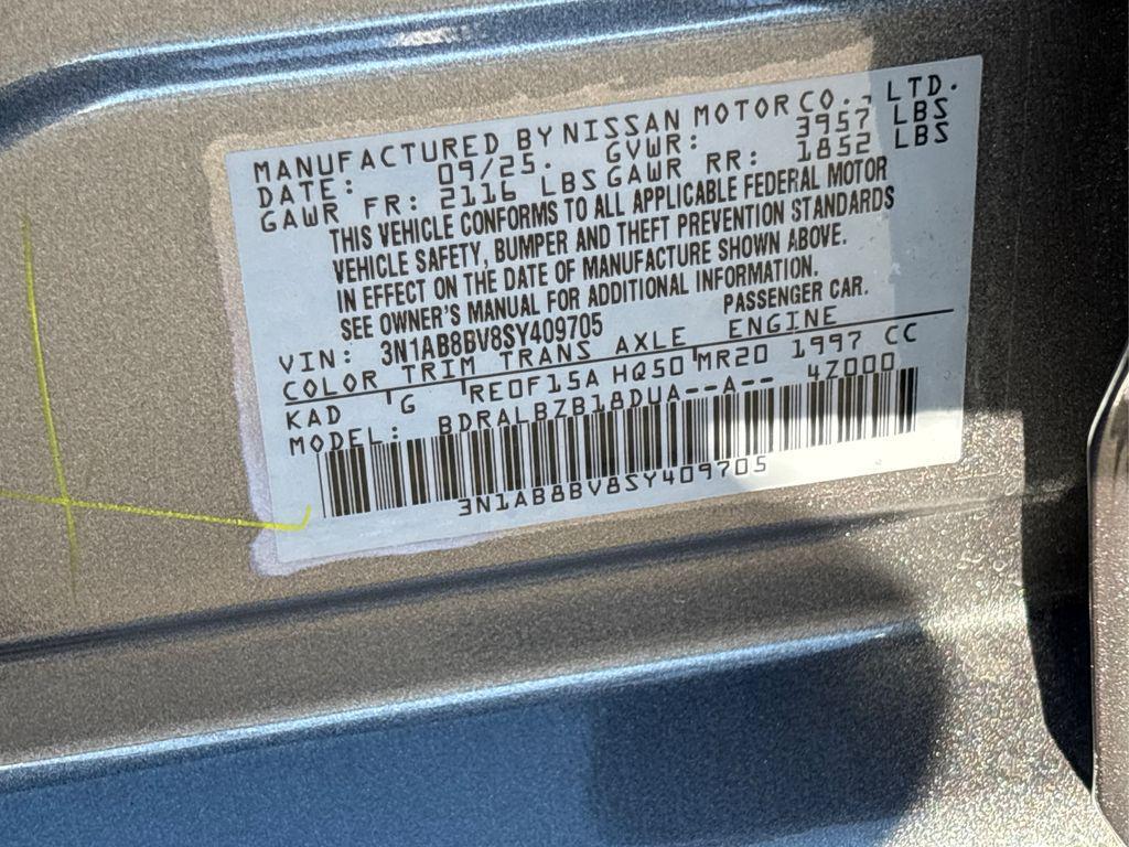 new 2025 Nissan Sentra car, priced at $22,344