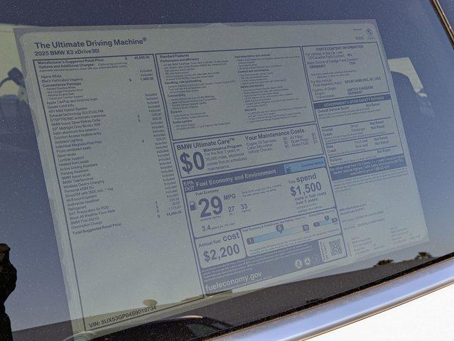 new 2025 BMW X3 car, priced at $54,260