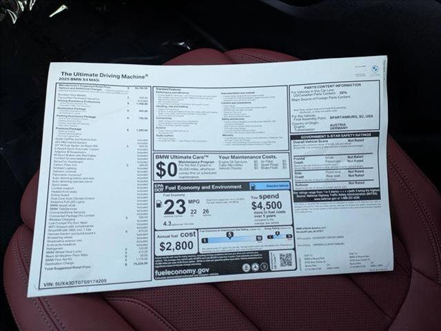 new 2025 BMW X4 car, priced at $75,235