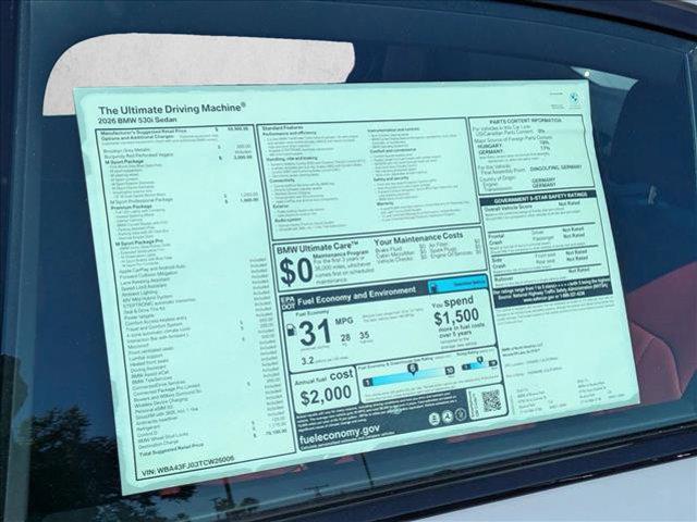 new 2026 BMW 530 car, priced at $70,100