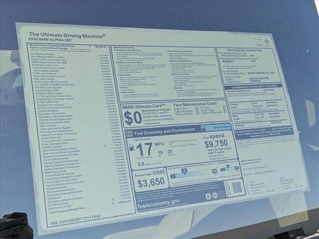 new 2026 BMW ALPINA XB7 car, priced at $158,025