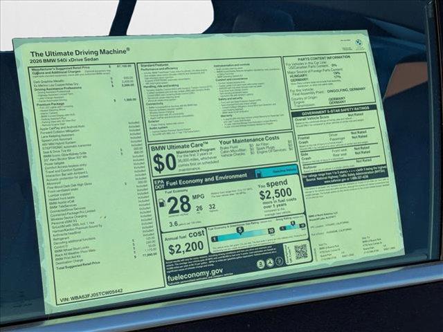 used 2026 BMW 540 car, priced at $77,990