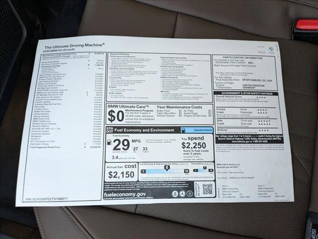 new 2026 BMW X3 car, priced at $54,225