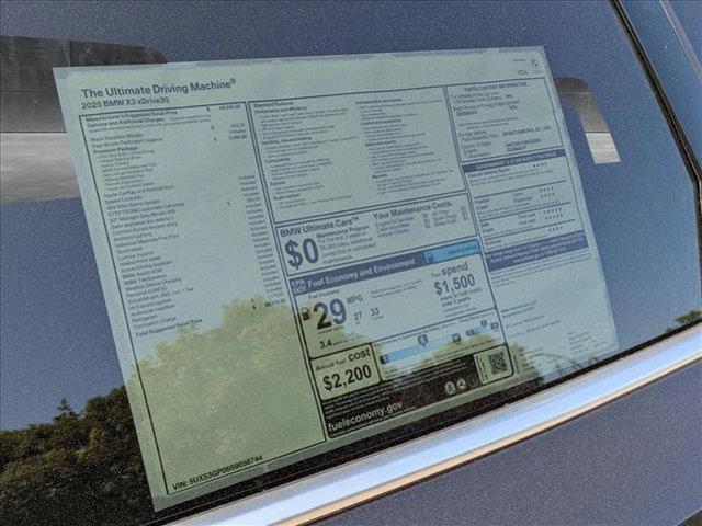 new 2025 BMW X3 car, priced at $55,775