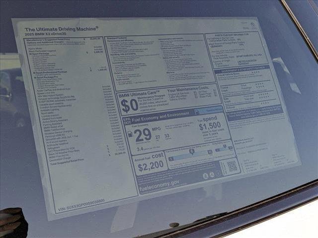new 2025 BMW X3 car, priced at $56,560