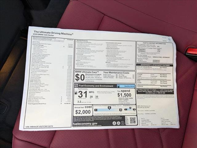 new 2026 BMW 530 car, priced at $64,690
