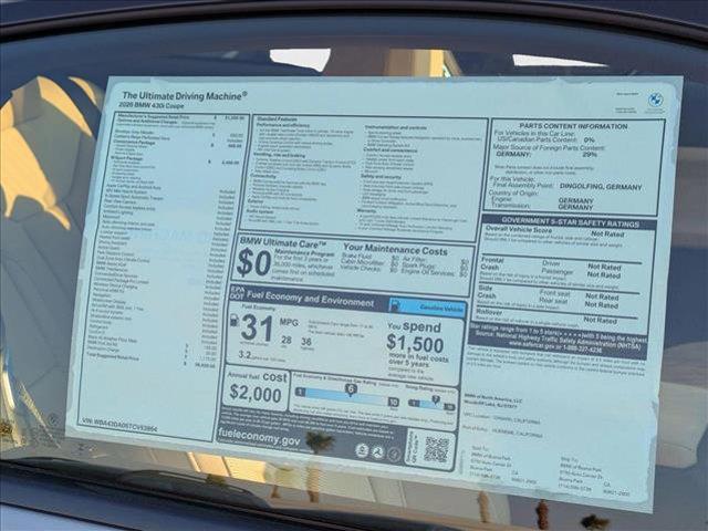 new 2026 BMW 430 car, priced at $56,620