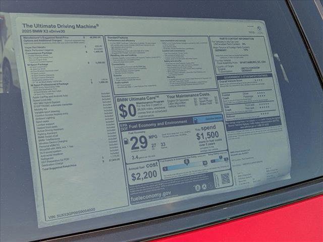 new 2025 BMW X3 car, priced at $57,925