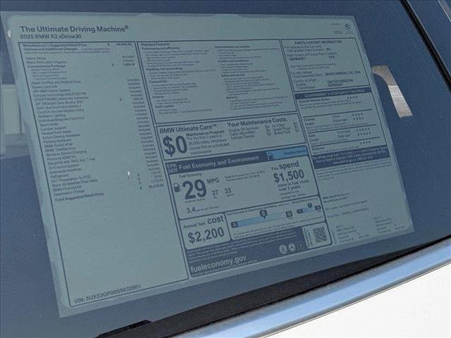 new 2025 BMW X3 car, priced at $53,410