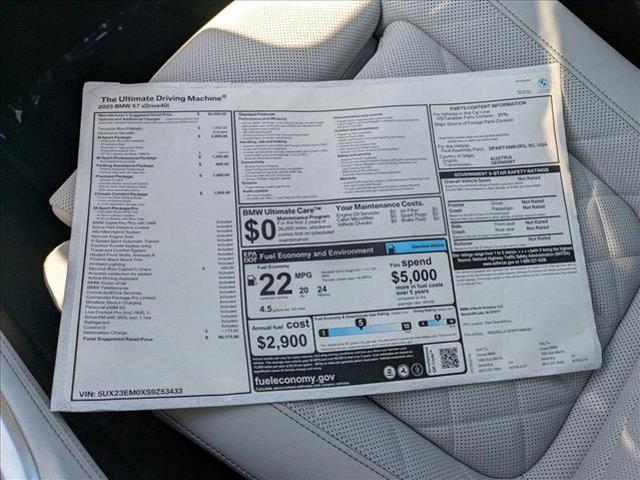 new 2025 BMW X7 car, priced at $98,175