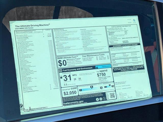 new 2025 BMW 330 car, priced at $49,425