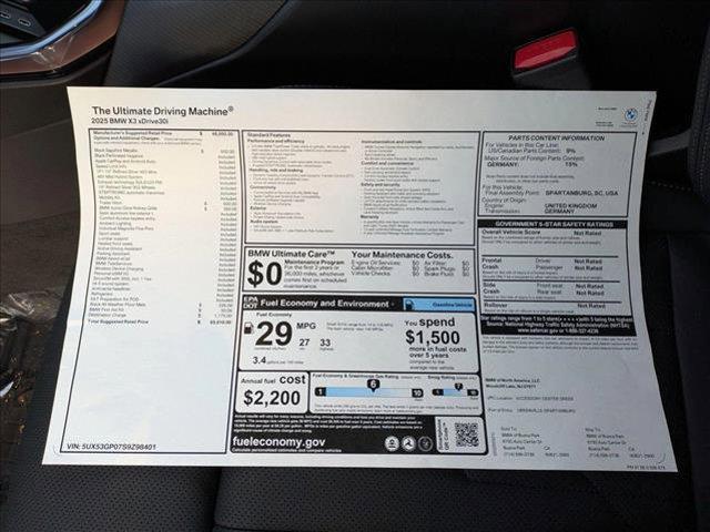 new 2025 BMW X3 car, priced at $53,010