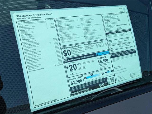 new 2025 BMW 760 car, priced at $129,175