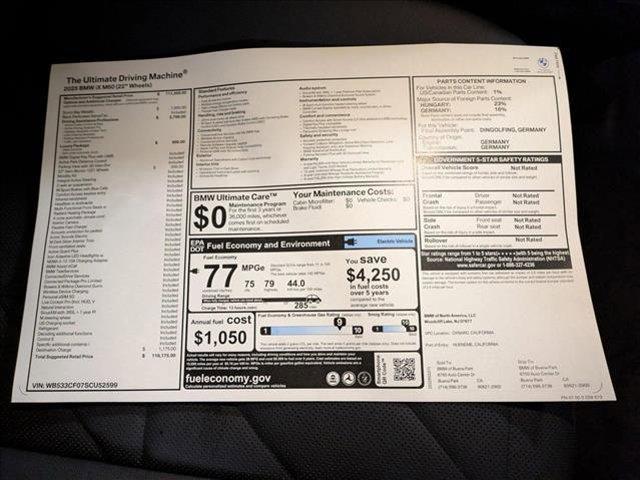 new 2025 BMW iX car, priced at $119,175
