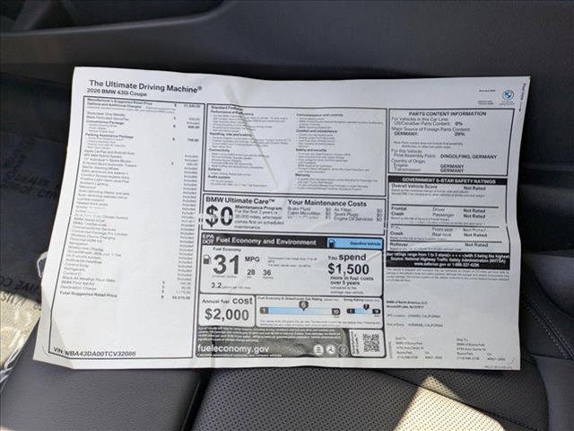 new 2026 BMW 430 car, priced at $55,470