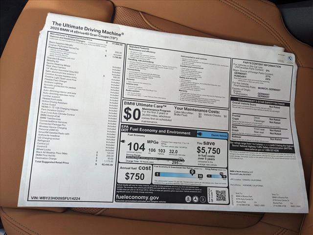 new 2025 BMW i4 Gran Coupe car, priced at $62,445